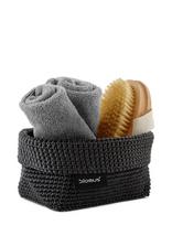Blomus - Crochet Rope Basket M - 15 X 10 X 9 Cm - Tela - Anthracite - Sandėliavimo krepšys - Juoda