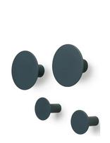 Blomus - Set Of 4 Wall Hooks - Ø 8,5 Cm / Ø 5 Cm - Ponto - Gunmetal - Kabliukai - Mėlyna