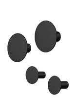 Blomus - Set Of 4 Wall Hooks - Ø 8,5 Cm / Ø 5 Cm - Ponto - Black - Kabliukai - Juoda