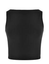OW Collection - Eris Crop Top - Berankoviai trumpi marškinėliai - Juoda