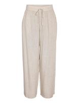 NOISY MAY - Nmleilani Nw Loose Pants Wvn Noos - Lininės kelnės - Smėlio