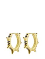 Bud To Rose - Crown Spike Earring Black/Silver - Auskarai - Juoda