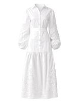 Ella&il - Penelope Embroidery Dress - Ilga suknelė - Balta