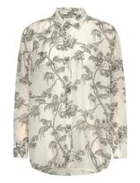 Gant - Rel Tree Print Cot Silk Shirt - Marškinėliai ilgomis rankovėmis - Kreminė spalva