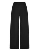 Weekday - Crinkled Cotton Trousers - Plačios kelnės - Juoda