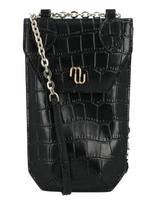 Maje - Croco Embossed Leather Phone Holder - Rankinė per petį - Juoda