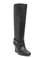 GANNI - Kat Slim Slouchy Boot Crinkle Oleatex - Ilgaauliai batai - Juoda