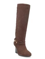 GANNI - Kat Slim Slouchy Boot Recycled Suede Pelinova - Ilgaauliai batai - Ruda