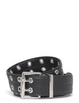 Ganni - Double Eyelet Belt - Juosmens diržas - Juoda