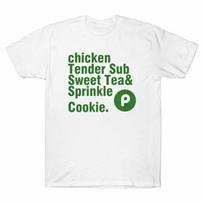 Chicken Tender Sub Sweet Tea and Sprinkle Cookie Funny Men's T Shirt Graphic Tee S įvairiaspalvis