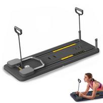 Pilates Reformer with Auto Rebound Abdominal Wheel and Timer, Multifunctional Foldable AB Roller Machine