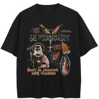 Streetwear God Graphic T-Shirt Cotton Washed Black Tshirt Unisex Tops Tees Summer Short Sleeves T Shirt S įvairiaspalvis
