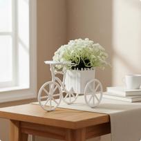 Artificial Flower Tricycle Pastoral Mini Decor Gift Idea Decorative Ornament for White 31 Mesh
