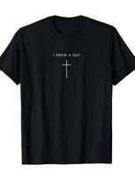 I Know A Guy Cross T-Shirt | Minimalist Christian Faith Graphic Tee S įvairiaspalvis
