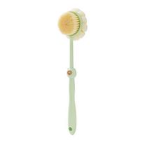 Two Sided Shower Body Brush Silicone Long Handle Bathroom Wash Brush Bathing Massage Back Body Exfoliating Brush Bath Supplies žalia
