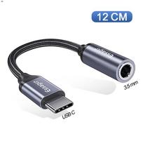 Essager C tipo iki 3,5 mm lizdo ausinių adapteris, USB C iki 3,5 mm garso Aux laidas, skirtas Huawei P30 P20 Pro Xiaomi Mi 9 8 Oneplus 7 7T Dark Gray