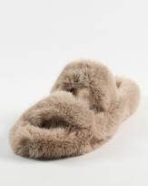 Šlepetės su kailiu Prima d'Arte 3000 36 Cappuccino 37 beige