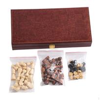 3 viename stalo žaidimų rinkinys Šachmatų šaškės Backgammon strategija vaikams