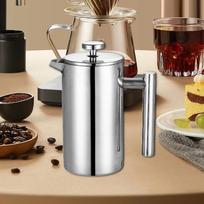 Prancūziškas presas kavos virimo puodas dovana patogi rankena espresso virdulys nerūdijančio plieno skirtas 350ml sidabras