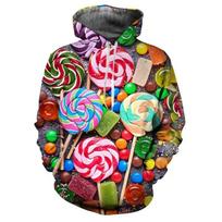 Candy Lollipop 3D printed floral hoodie Men's and women's fashion long-sleeved pullover spring and autumn sweatshirt hoodie S