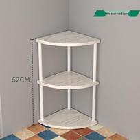 Triangular Corner Cabinet with Multi-Layer Storage and Display Shelves for Living Room or Bedroom.