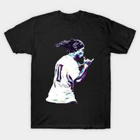 Men Black Print T-shirt Ronaldinho Retro Art No-Cut Transfer Paper Print Cotton Tshirt 2XL juoda