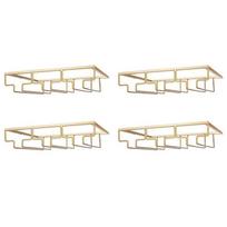 A84E-4X 3 Rows Wine Glass Rack Under Cabinet Stemware Holder Iron Wine Glass Organizer Glasses Storage Hanger For Bar Kitchen auksas