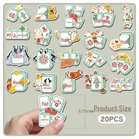 20 Original Mahjong Magnetic Fridge Magnets with Auspicious Sayings and Blessings, Waterproof and Creative.