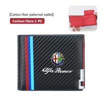 WTOM1 Car Carbon Fiber Wallet Passport ID Card Storage Bag Coin Purse For Alfa Romeo Giulia 147 Mito 156 159 166 GT Stelvio Brera