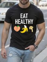 Funny Sarcastic Tshirt Eat Healthy Graphic Tshirt - Bold ... S