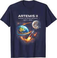 Artemis II Rocket Space Launch Back to The Moon Mission 2026 Unisex T-Shirt 4XL įvairiaspalvis