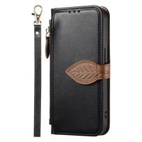 Wallet Flip Case for Blackview Shark 6 9 Wave 8 8c 9c 6c Color 6 with Card Slots,Leaf Design Cover, Detachable Wrist Strap Blackview Shark 8 juoda