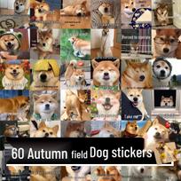 Akita Puppy Emoji Stickers (60 Sheets) - Perfect for Helmets, Phone Cases, Water Bottles, and Journals. OPP bag + 63 stickers