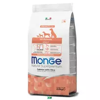 Monge Adult All Breeds Salmon&Rice sausas pašaras šunims, antiena, ryžiai; 2.5kg, 12kg