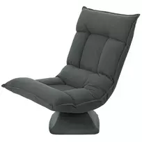 HOMCOM grindų kėdė su 360° pasukimu, 5 padėčių reguliuojamas atlošas, sulankstoma grindų sofa, meditacijos kėdė, paminkštinta, tinginio sofa svetainei, žaidimams ir skaitymui, tamsiai pilka