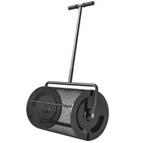 Outsunny 300L 61x40cm Komposto Skleistuvas Trąšų Skleistuvas Vejos Sodo Skleistuvas su T-rankena Tinklelio Krepšys Metalinis Sėklų Skleistuvas Durpių Samanų Skleistuvas Vejos Skleistuvas Vejos Priežiūra Kompostui, Mėšlui, Trąšoms, Sėkloms Juodas