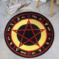 Meilės ragana raštuotas apvalus kilimas Astrologinis kilimas Filmo dekoras kilimas Raudonas penktadalis kilimas Zombių Šėtono raudonas Vudu penktadalis apskritimo kilimas 40X40cm