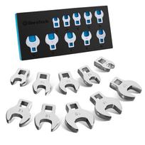 DURATECH Crowfoot Wrench and Flare Nut Wrench with EVA Storage Case Set, 10-Piece Set, 9.5mm Drive, 10-19mm, Cr-V