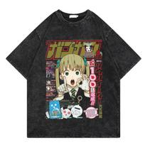 Soul Eater marškinėliai Vintage skalauti marškinėliai Anime spaudiniai Grafiniai Streetwear Hip Hop Laisvi Y2k marškinėliai Vasaros kasdieniai medvilniniai marškinėliai L