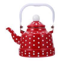 Red Enamel Water Kettle for Heating with Comfortable Handle