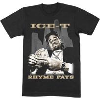 Ice-T 100% Cotton T-shirt Mens Tees Top Rhyme Pays Make It Logo New Official Mens Black S įvairiaspalvis