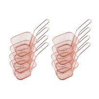 8PCS Mini Stainless Steel Fry Baskets Chips Presentation Basket Strainer Food Basket Kitchen Tool Cooking French Fries Basket