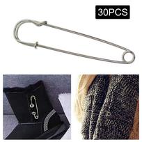 30x Extra Large Safety Pins Sturdy Heavy Duty for Skirts Clothes gray