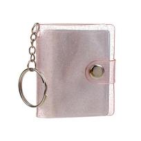 Mini Photo Albums For Photos Cards Portable Pockets Photo Albums 2 Inch Photos Holder Key Chain Jewelry Accessories rožinė