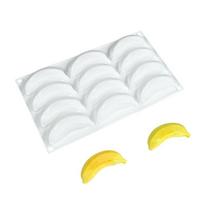 Karščiui atsparūs banano formos pyrago formelės, puikiai tinkančios putėsių ir ledų desertams, lengvai išimami, 6/12 ertmių pasirinktinai white