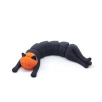 3D Printed Jack-o'-Lantern Cat Keychain: Articulated Halloween Prank and Creative Decoration Toy 12cm