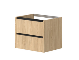 Spintelė po stalviršiu KAME CITY, BUC/6-3DR/35P2, juodi profiliai, 60 cm, Šviesus ąžuolas