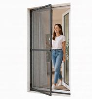 Aliuminio tinklelis nuo vabzdžių durims 100 x 210 terasinis, savaime užsidarantis, antracito spalvos