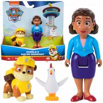 PAW Patrol 3 figūrėlės: Rubble, merė Goodway ir Chickaletta