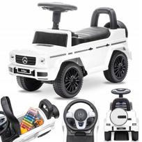 Vaikiškas paspirtukas stumdukas vaikštynė Mercedes Benz G350d baltas SUN BABY